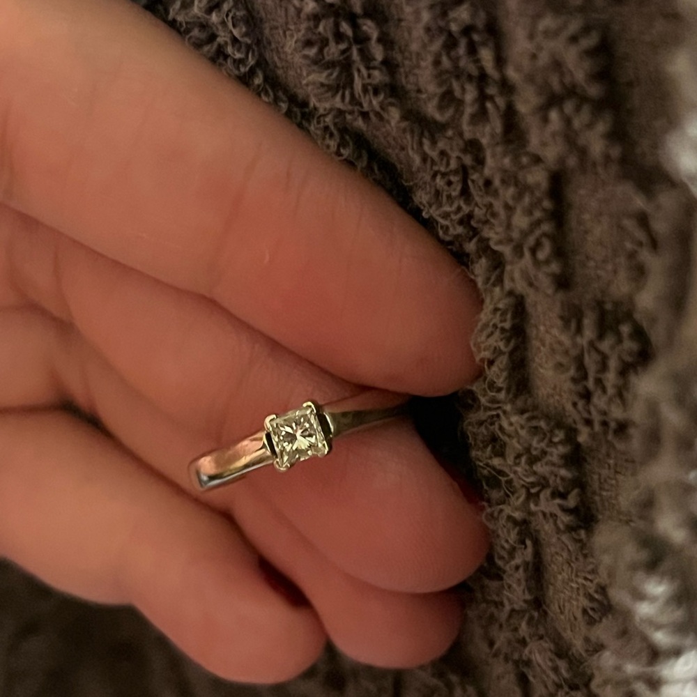 14k white gold diamond ring. Total diamond weight .31ct.